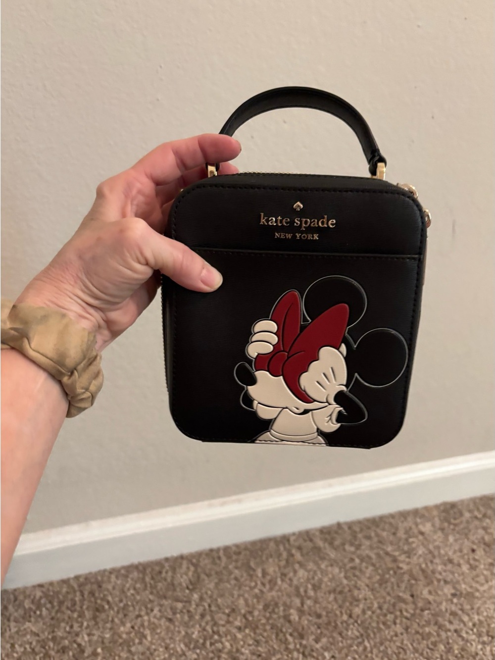 kate spade black Minnie Mouse Mini Top-Handle Crossbody Bag